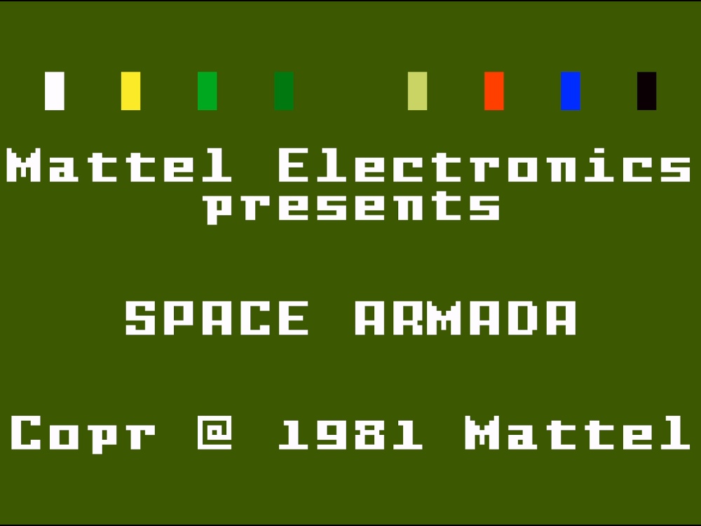 Title Screen of Space Armada for Intellivision